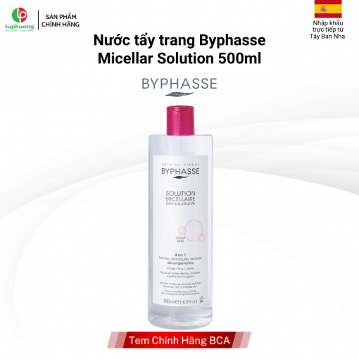 Nước tẩy trang Byphasse Solution Micellaire màu hồng