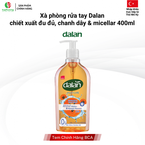 Xà phòng rửa tay Dalan chiết xuất đu đủ & micellar